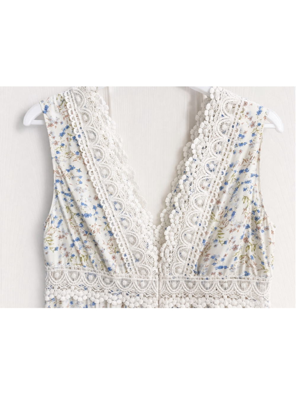 EilyBazar Floral Lace Maxi Dress Size Medium Cottagecore Boho Sleeveless White B - Picture 5 of 10